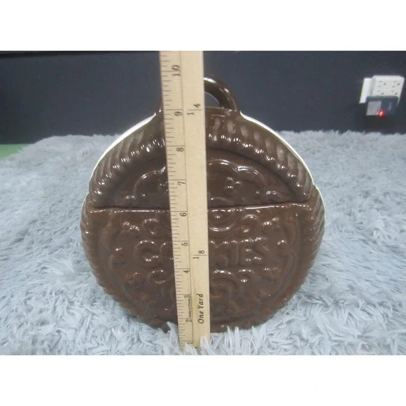 Vintage Brown Ceramic Sandwich Cookie Jar Cookies Japan Kitchen Retro Decor